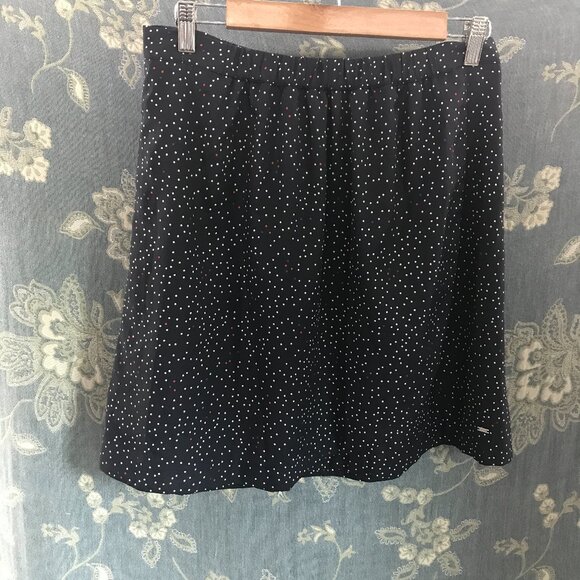 Tommy Hilfiger navy polkadot wrap skirt size M - Picture 1 of 4